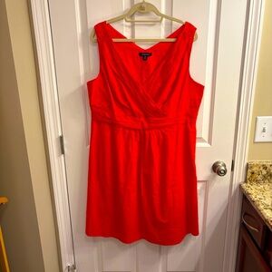 Lands' End Sleeveless Red V-Neck Dress